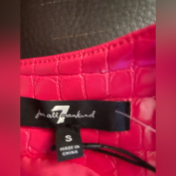 7 For All Mankind, short set, pink faux leather. - Picture 2 of 6